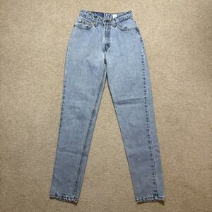 Vtg Levis 512 Jeans Sz 5 24x30.5 Blue Slim Fit Tapered Leg High Rise Denim 90s